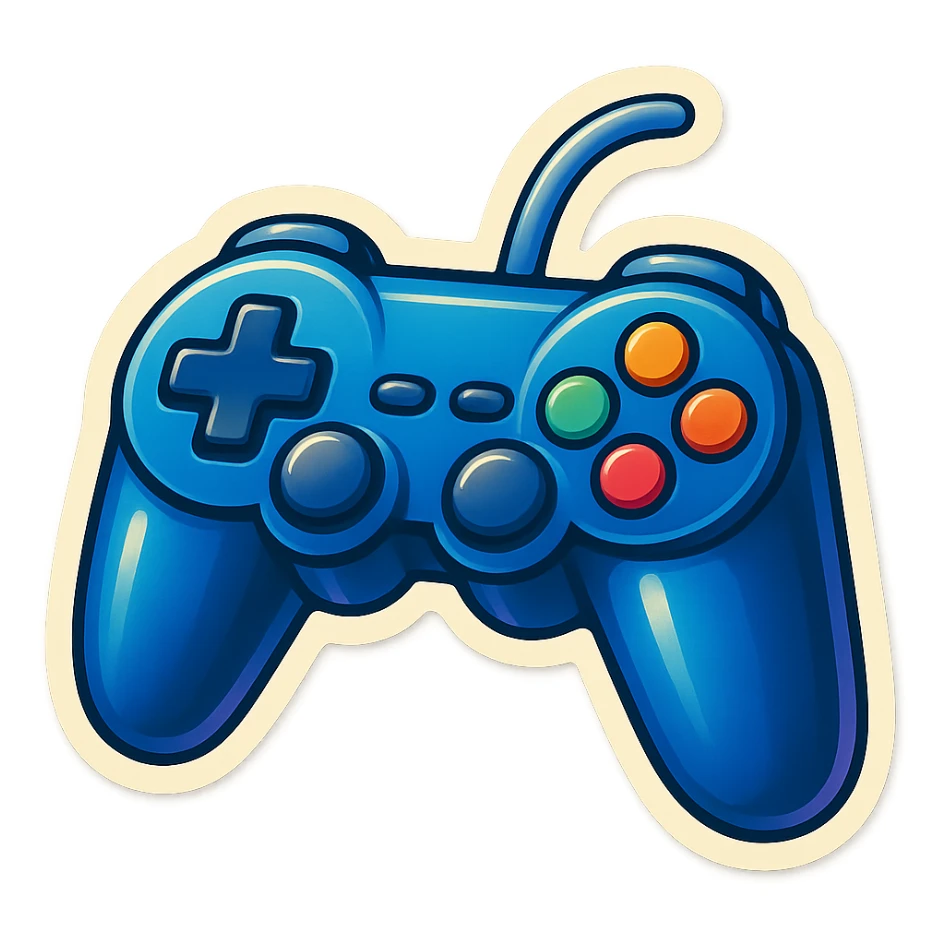 Blue gaming controller sticker