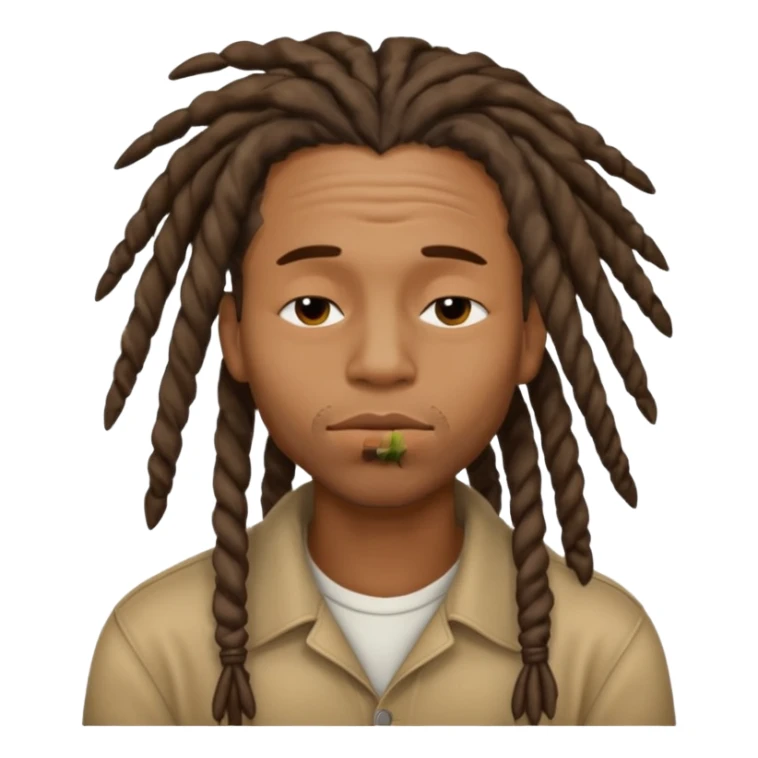 Black man with dreads and a clean shave puckering his lips and closing his eyes making this face😌 sticker