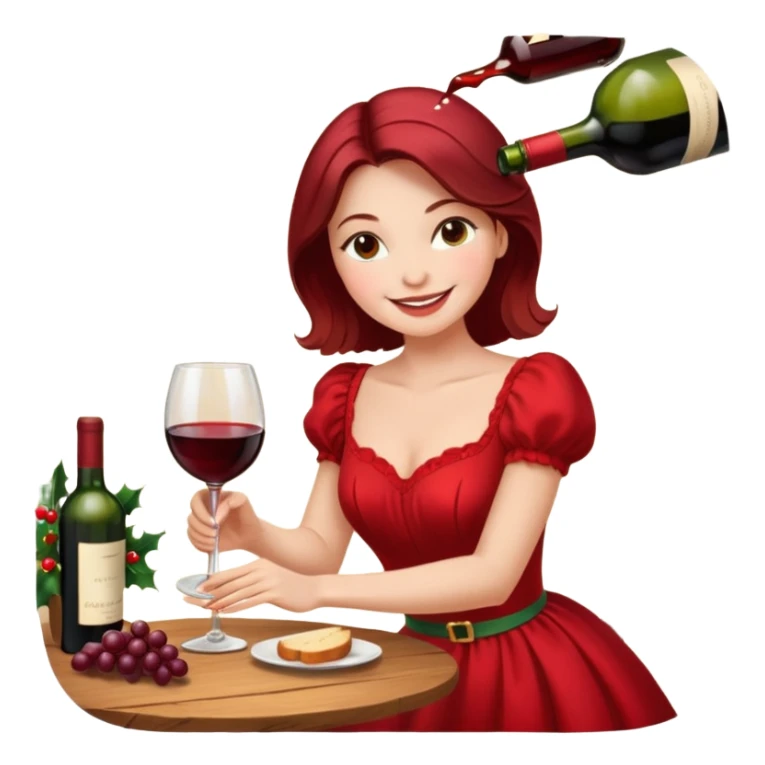Chirstmas Hostess character, She plans the night, sets the table, pours the wine… sticker