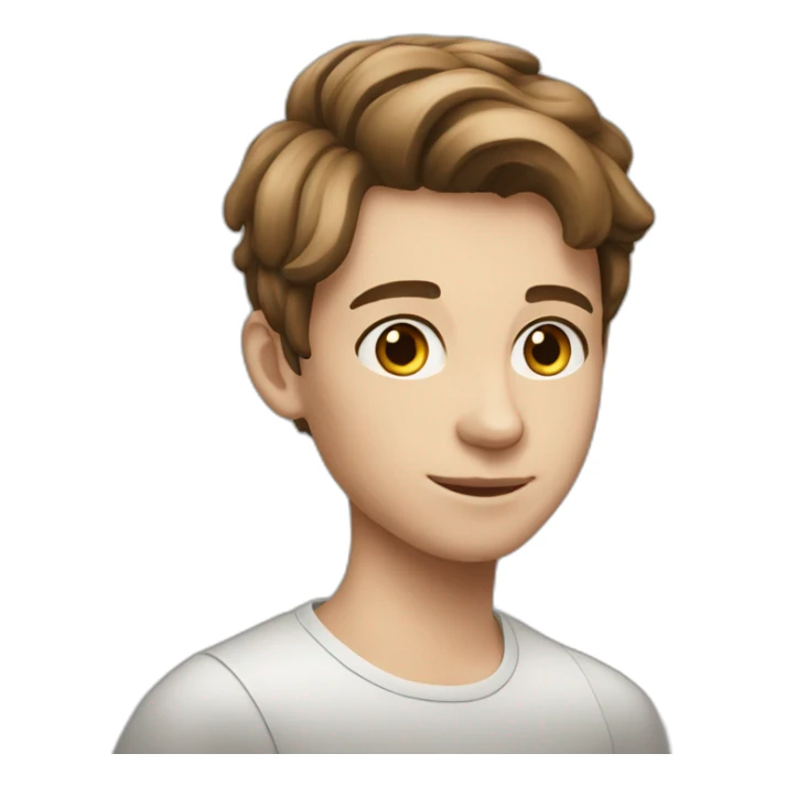 young millionaire with fair skin, short brown hair, 15 years old sticker