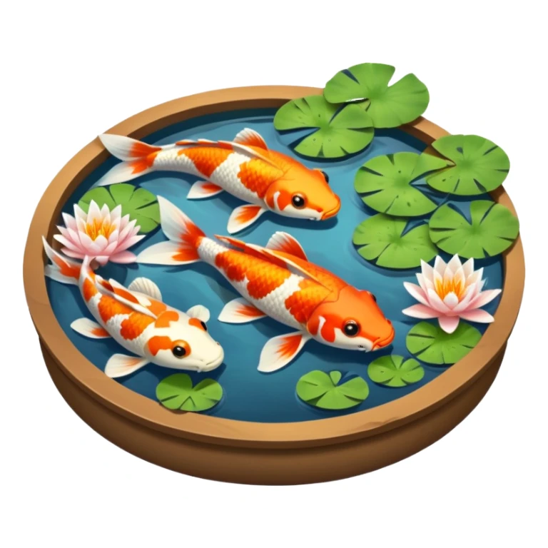 Koi fish in a little pond with lilli pads and frogs sticker