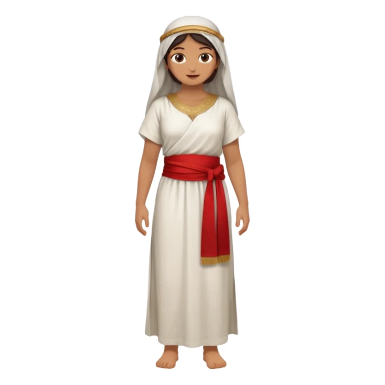 fullbody Middle Eastern woman from Jerusalem, 1st century, tunic and sash, no religious symbols sticker