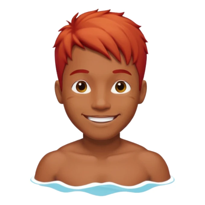 black man in bathing suits with red hair sticker