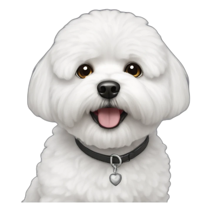 Black-bichon-havanais-white-mouth sticker