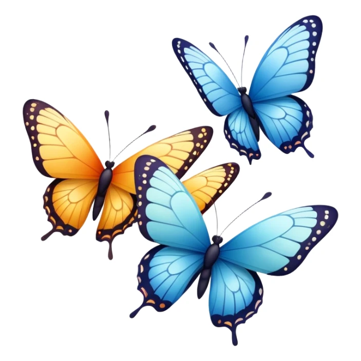 flock of 3 butterflies  sticker