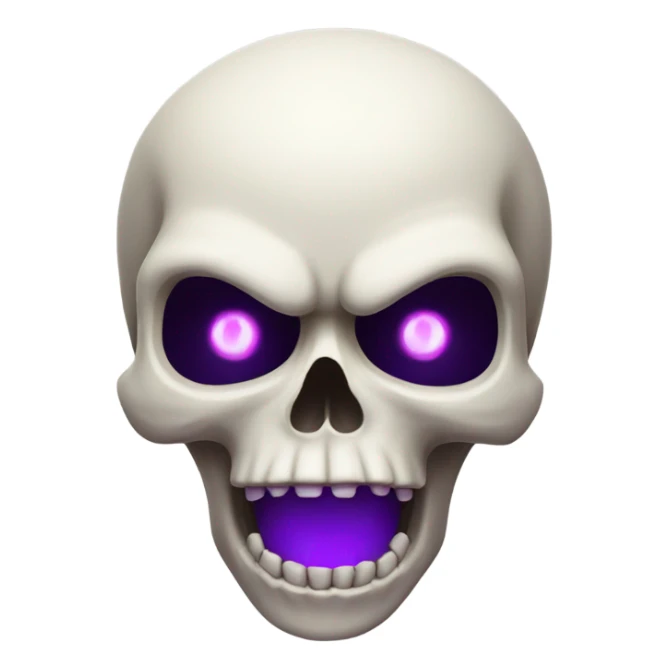 Skull with mouth open and purple eyes sticker