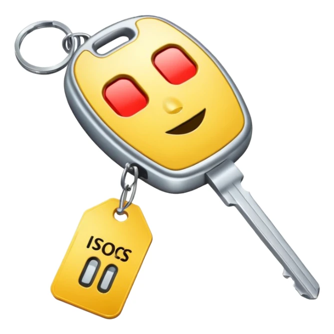 car key with a price tag sticker