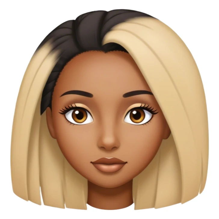 black girl with straight hair and Long Eyelashes sticker