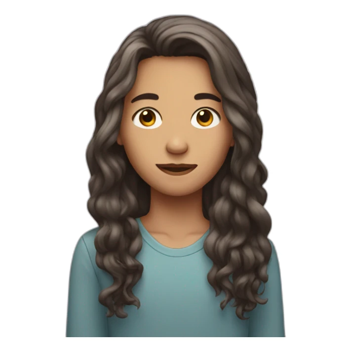 teenager with half long hair sticker