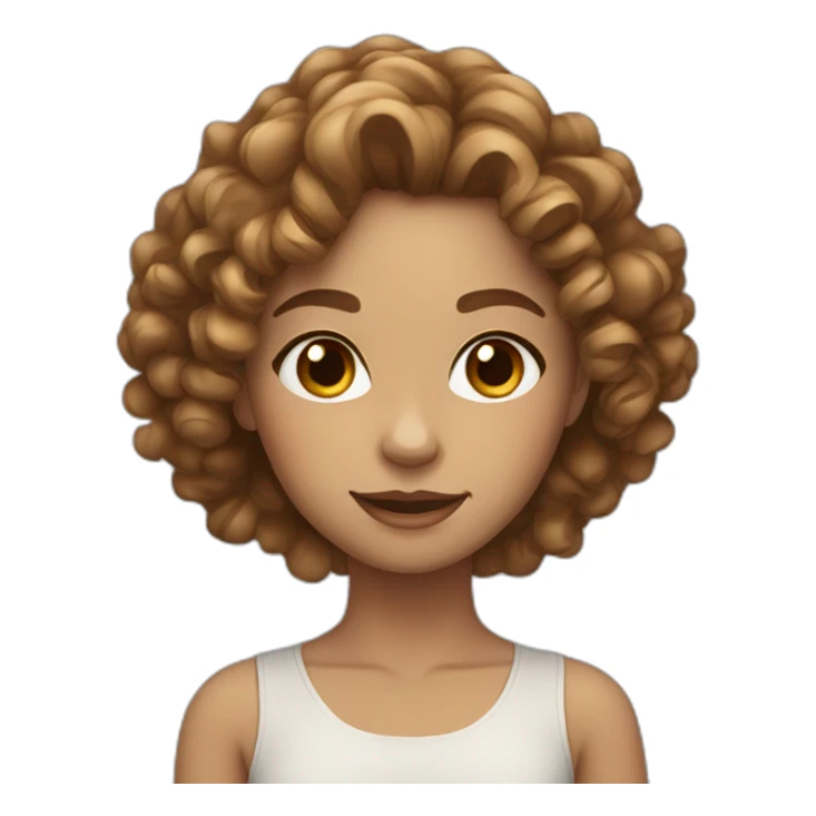 Young lady with light brown curly hair and dark eyes sticker