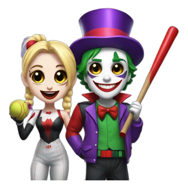 Joker and Harley Quinn with gum and baseball bat sticker