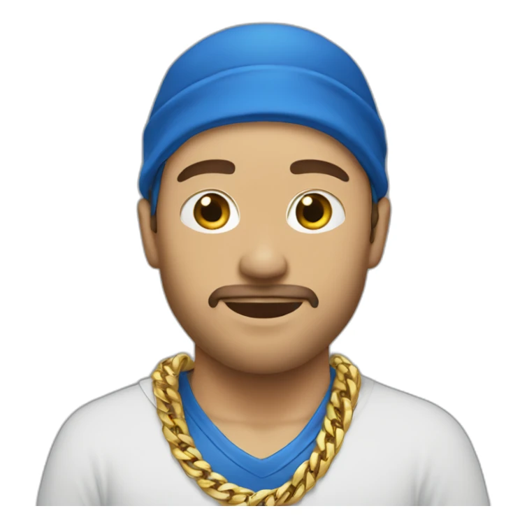 White male with blue bandana wearing gold chains  sticker
