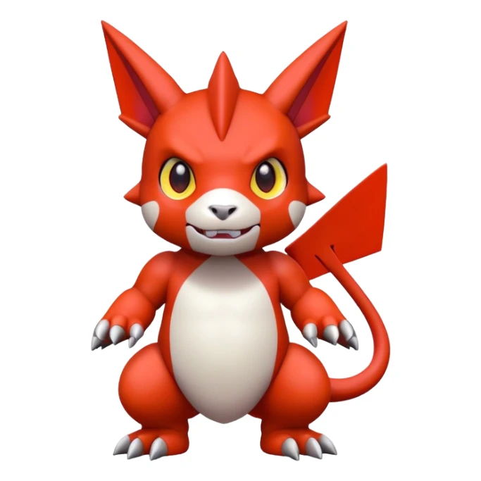 Cute Baby Chibi Digimon-Guilmon-Tyrunt-hybrid (full body) sticker