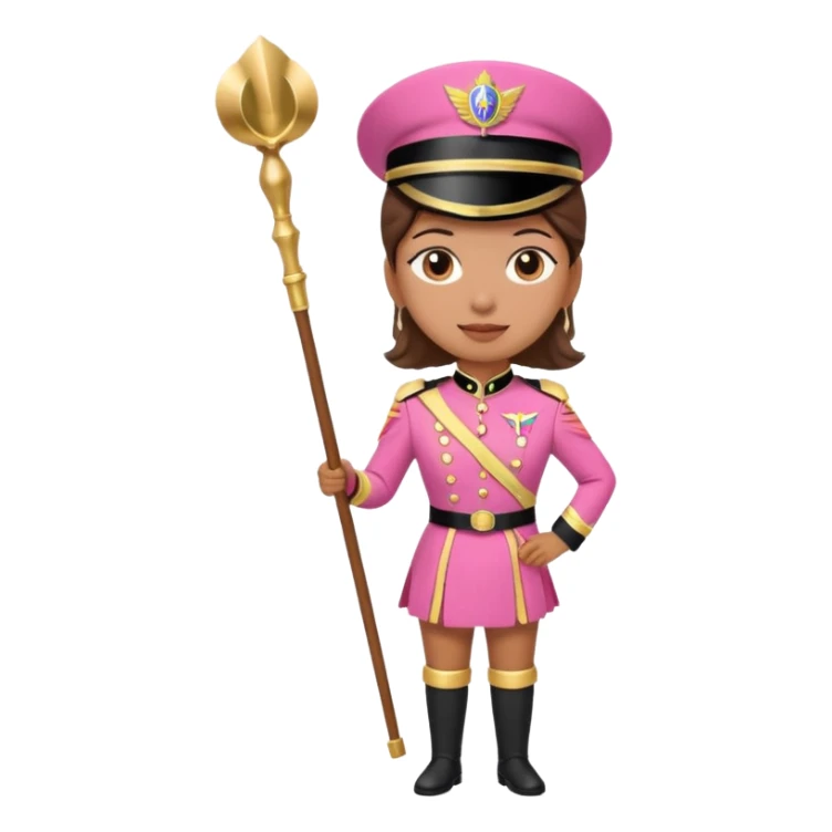 Parade Marchers, drum major, pink uniform famale sticker