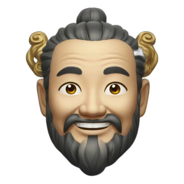 Smiling photo realistic enchanting chinese god of Fortune sticker