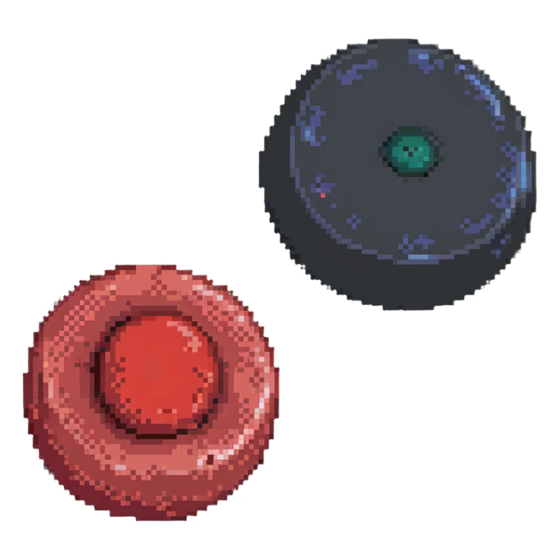Pale red blood cell next to a normal red blood cell showing anemia comparison sticker