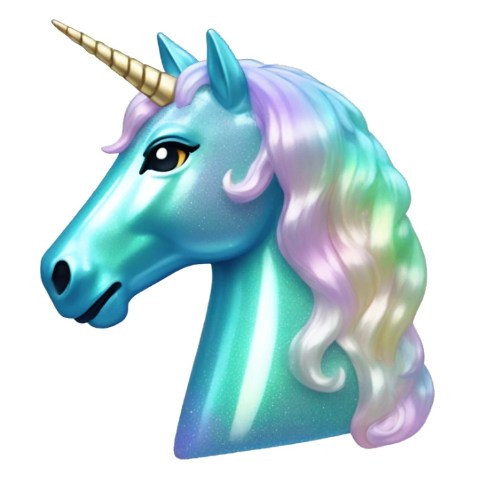 Sparkly glossy Pastel iridescent glass unicorn sticker