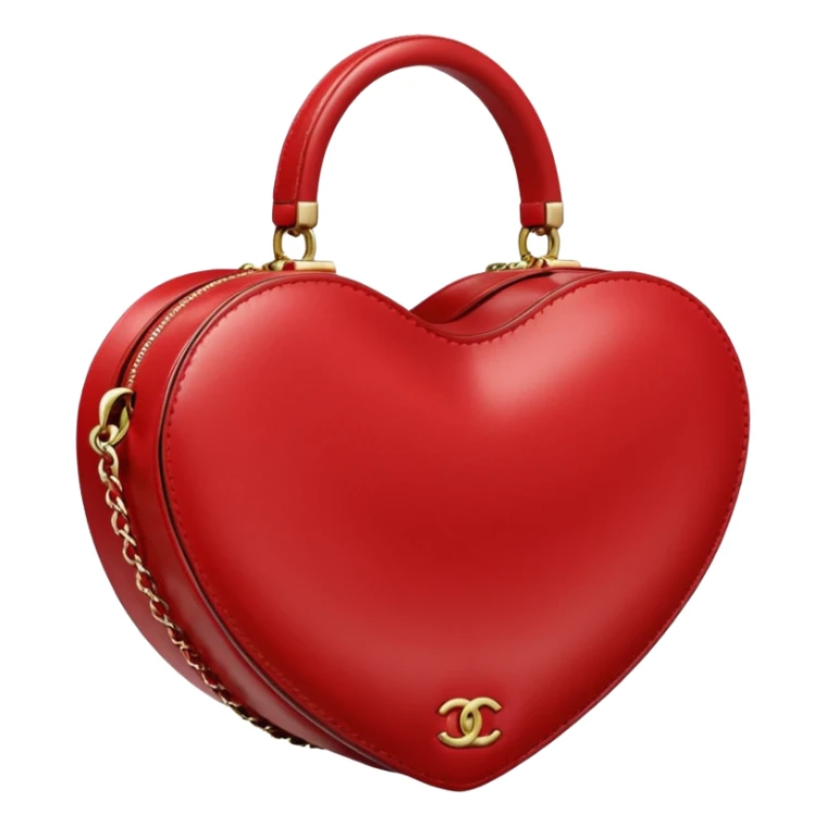 chanel heart red color bag sticker