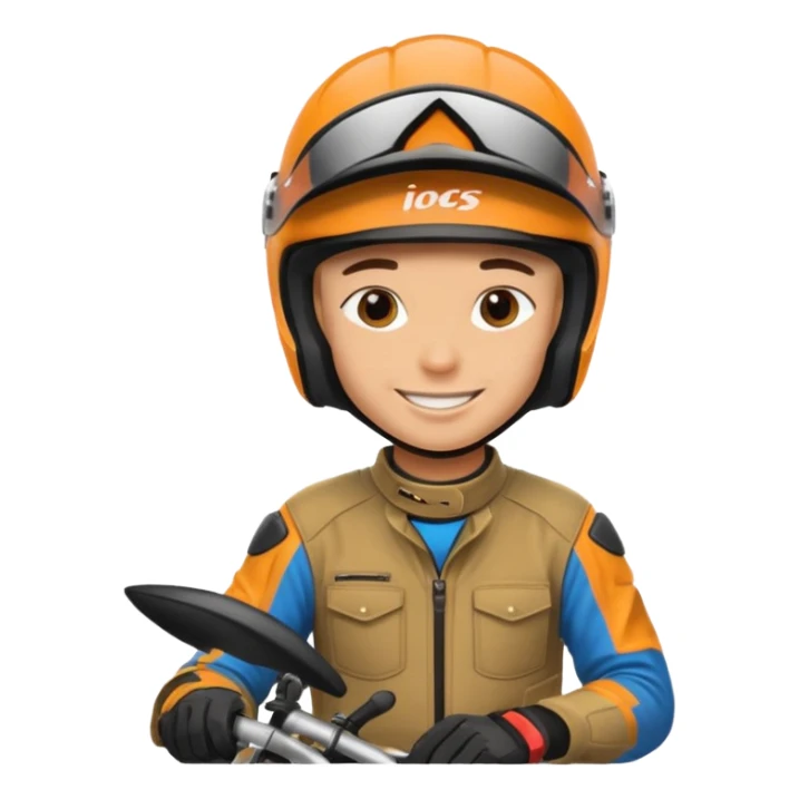 dirtbike rider signing autographs sticker