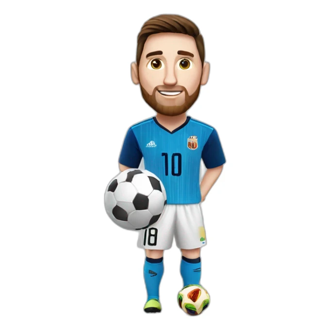 Messi with World cup football sticker