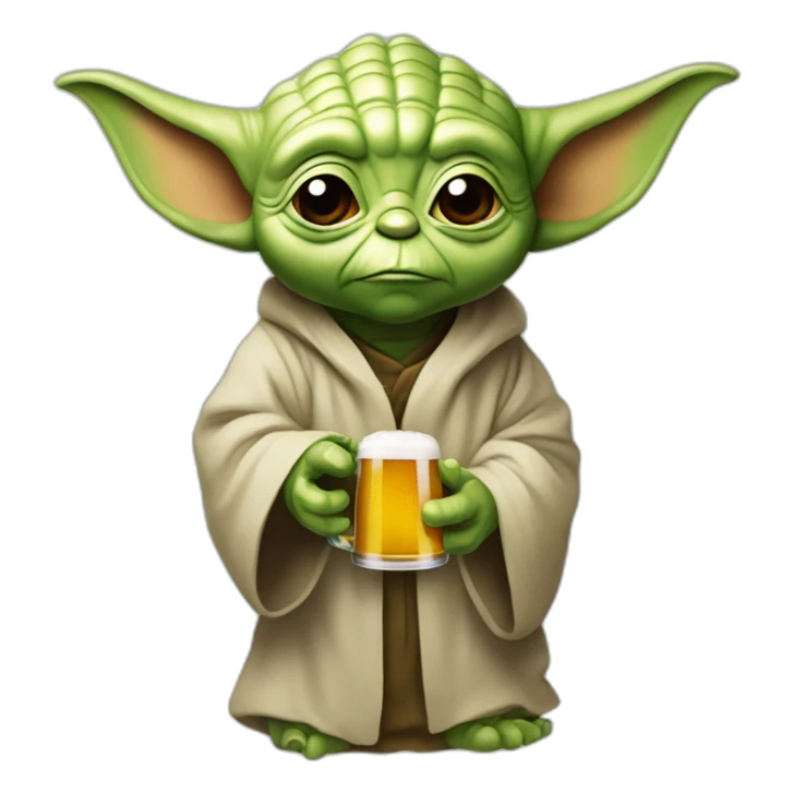 Yoda qui boit de la bière sticker