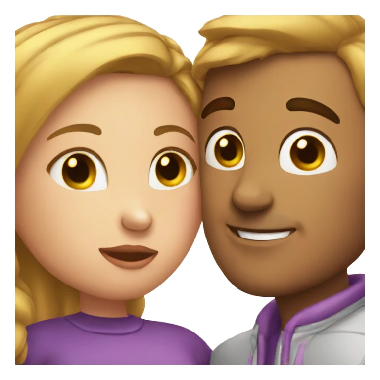 Girl kissing a clean shaved man  sticker