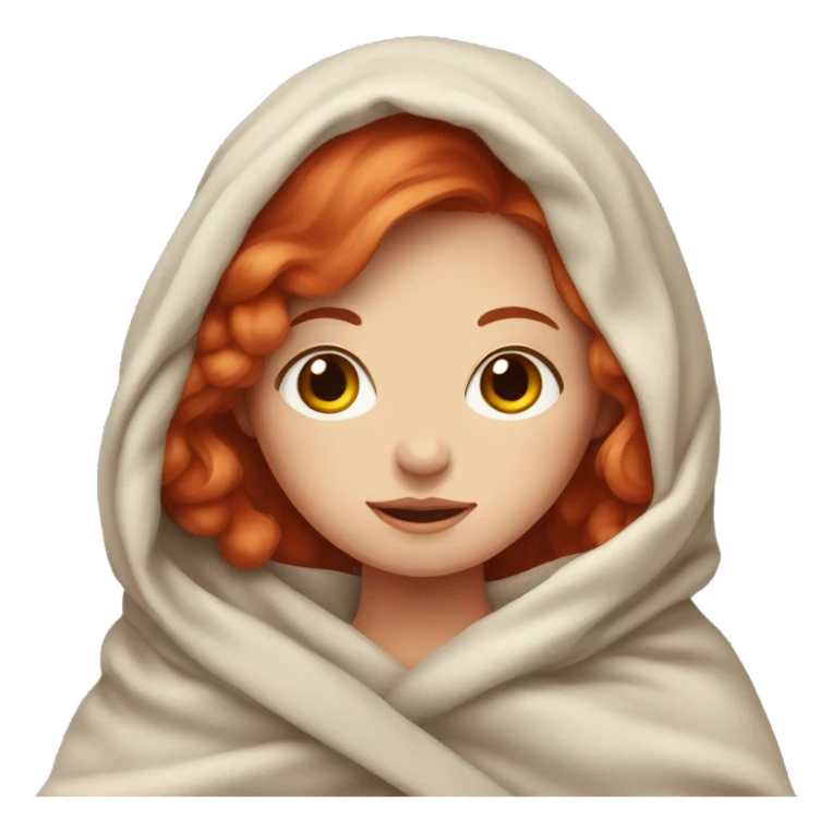 Fair skin red head girl in blanket  sticker