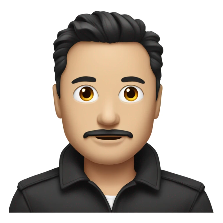 Elon musk with slick black hair and short black mustache  sticker