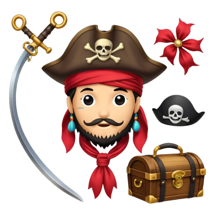 Je veux un tableau de stickers pour mon clan lak khawarizmi notre symbol est les pirat au chapeaux rouge , est un autre tableau de stickers écharpe de ton choix pour mon clan sticker