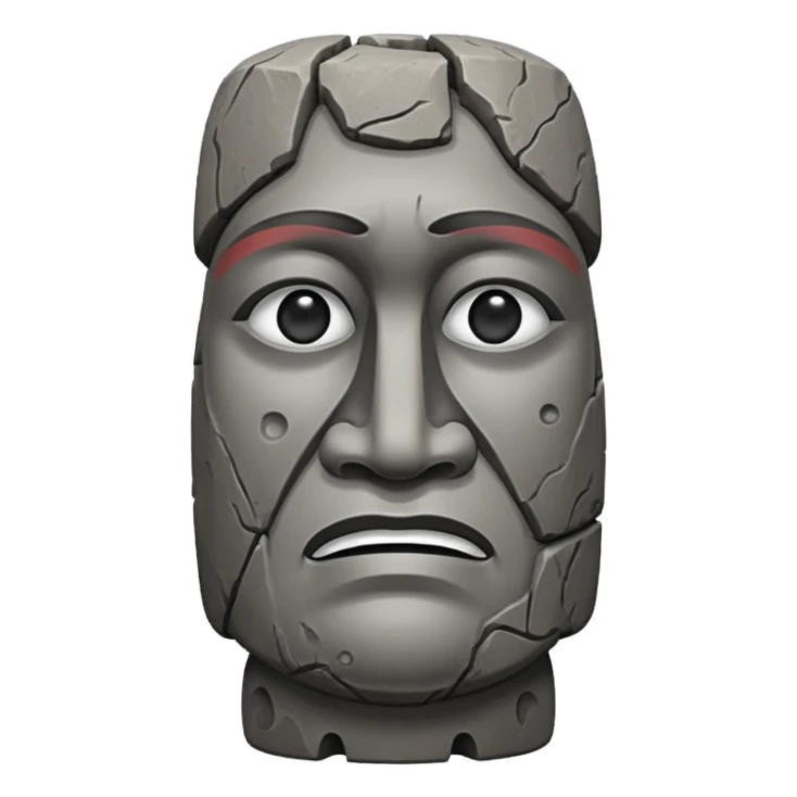 the easter island stone guy with a tear in its eye sticker