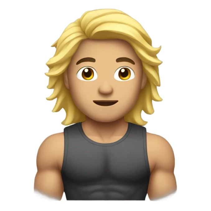 muscular asian personal trainer golden hair sticker