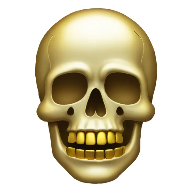 Skull with gold teeth that has dollars signs on it sticker