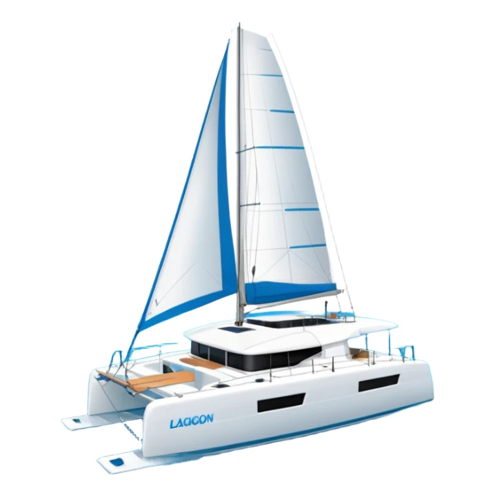 a lagoon 42 catamaran with no wording on the hull or anywhere on the boat  sticker