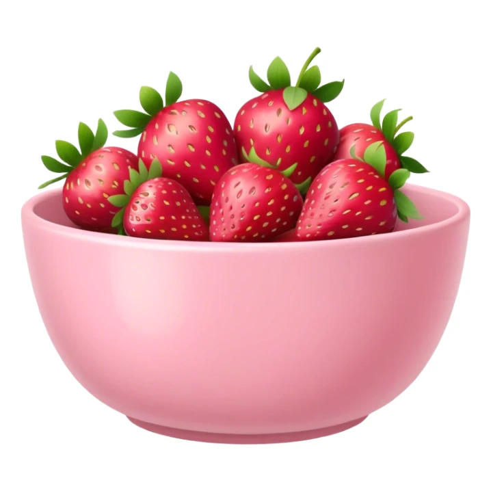 strawberries in pastel pink bowl sticker