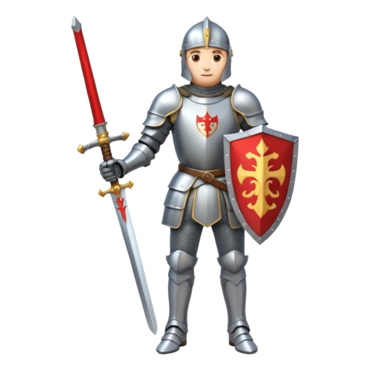 a knight with sword in his hand ful body sticker
