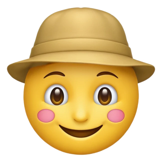 Şapka takan ve Gülen emoji sticker