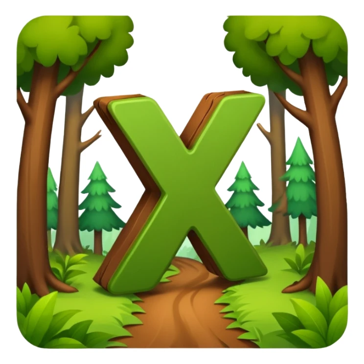 the letter X running around in the woods having an adventure sticker
