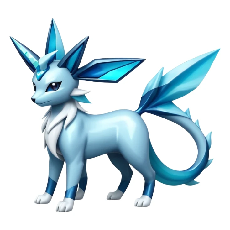 Futuristic Modern Cobalion-Suicune-Vaporeon-Glaceon-fakemon-hybrid sticker
