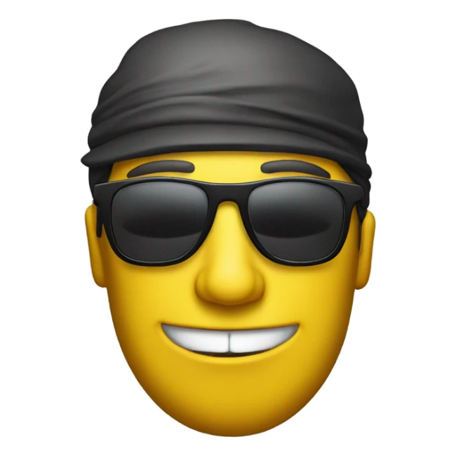 Yellow face man with sunglasses smirking to the left sticker