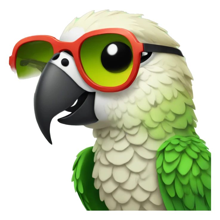 A parrot wearing sunglasses and standing on a tree. sticker