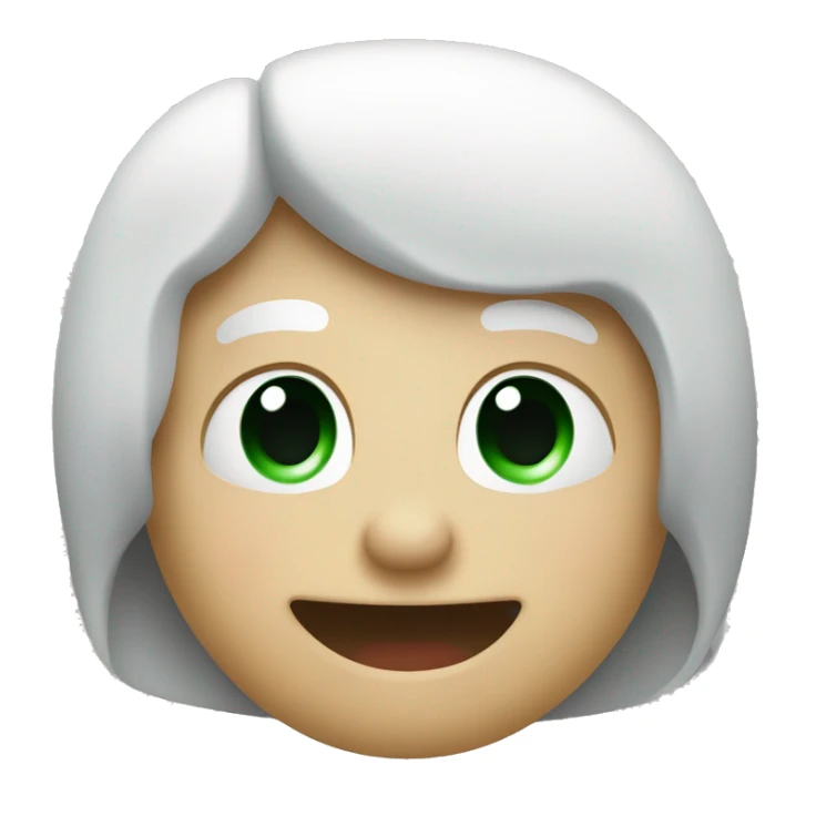 Create emoji, square, with rounded edges, smiling, with big white, white eyes. The mouth should be open in a wide smile, showing a red tongue. The square must be green. sticker