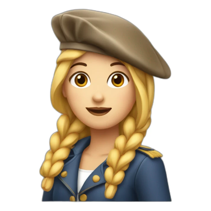 french-girl-with-baguette-and-beret sticker