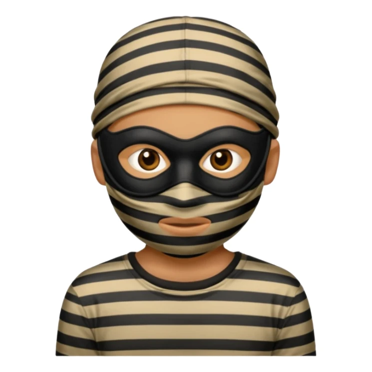 thief, with stripped shirt, facemask, thief mask. sticker