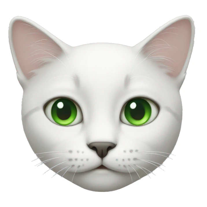 Cat white with green eyes sticker