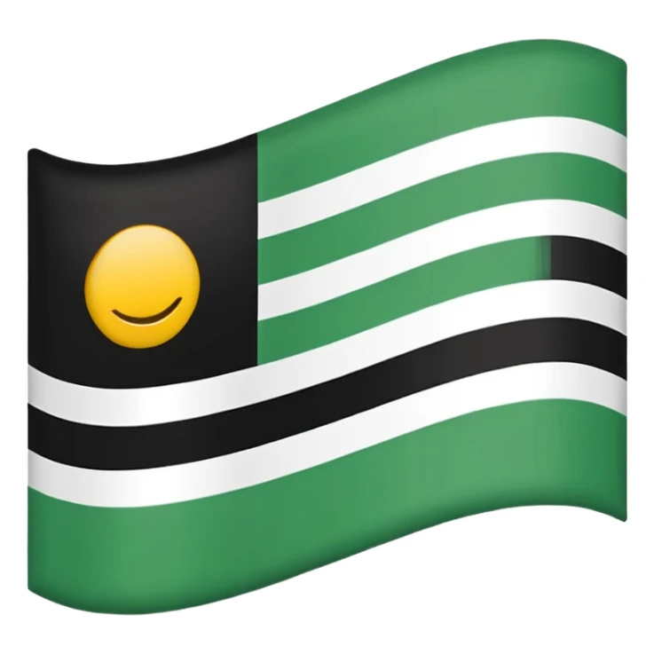 No js do a flag with green on top white in the middle and black on the bottom three sections don’t add any symbols or anything just those three colors spilt like top middle and bottom  sticker