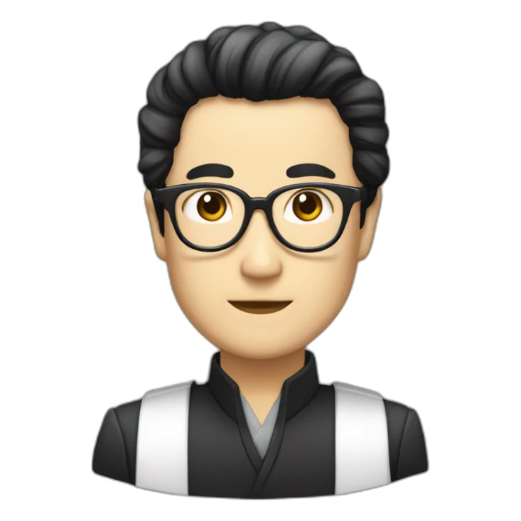 Tax increase glasses president Black hair Japanese sticker