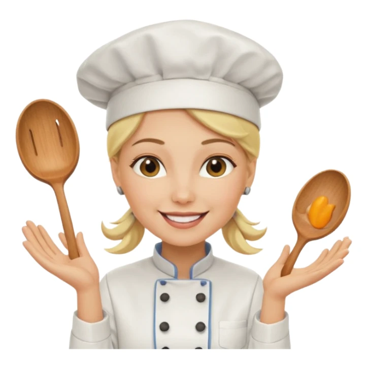 Mujer rubia cocinera con el fondo blanco sticker