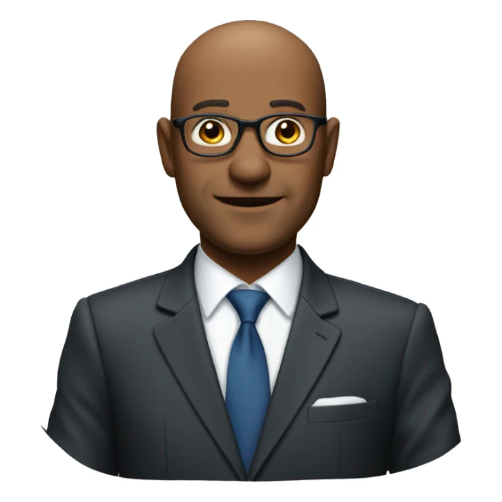 50-year-old organisation consultant, balding, in suit and tie sticker