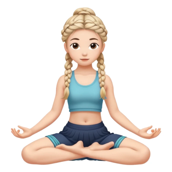 Garudasana by a girl 2D cartoon style sticker