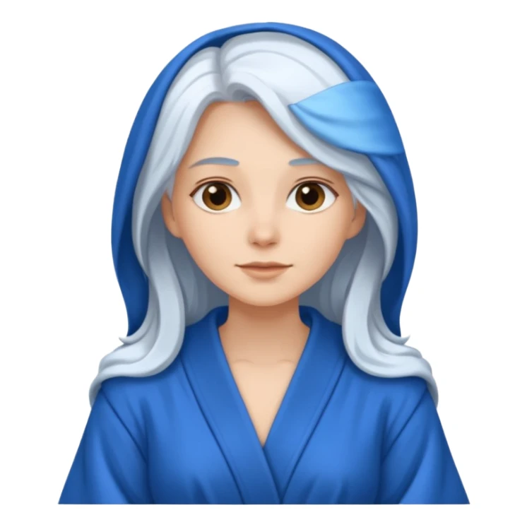 long white haired woman in blue robe sticker